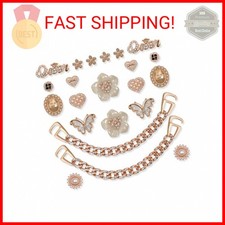 22 Pcs Bling Shoe Charms for Women,Butterfly Flower Shoe Decoration Charms for C