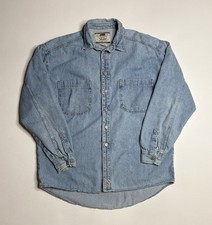 Vintage 90s Levi s Light Wash Denim Western Button Up Shirt Size M