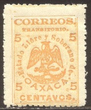 MEXICO #417 Mint - 1915 5c Orange, Type I ($77)