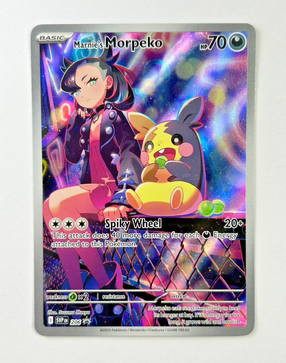 Pokemon TCG Marnie's Morpeko 206 SVP Black Star Promo Card