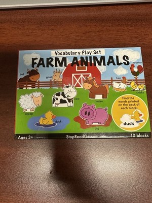 Educational Blocks Playset FARM ANIMALS For Speech Therapy Autism ABA