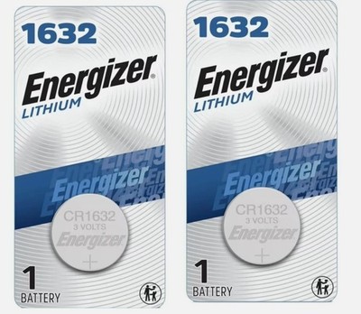 Energizer 1632 Lithium 3V Coin Battery CR1623 2 Count Exp 2034