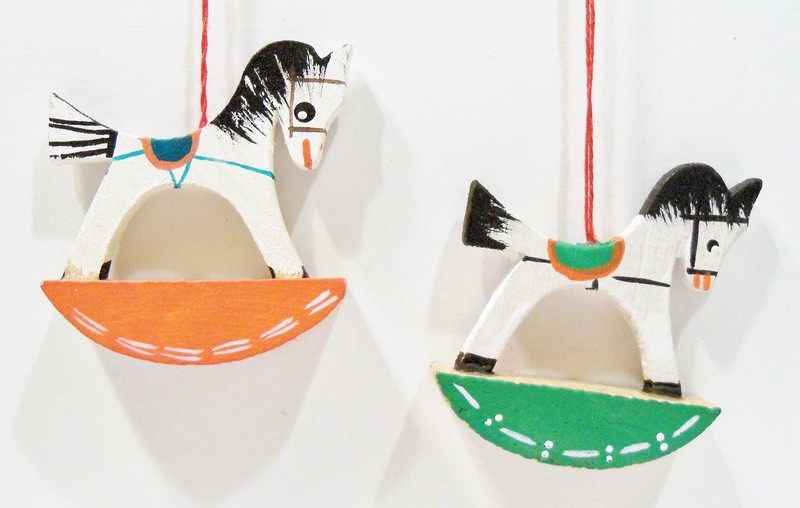 Erzgebirge Style Italy Rocking Hobby Horse Wooden Wood Vintg Miniature Ornaments