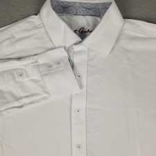 Robert Graham Shirt Mens XL White Casual Button Up Long Sleeve