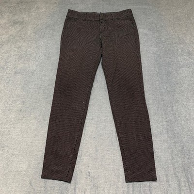 Old Navy Pixie Dress Pants Womens 4 Petite 29/27 Black Polka Dot Cotton Mid Rise