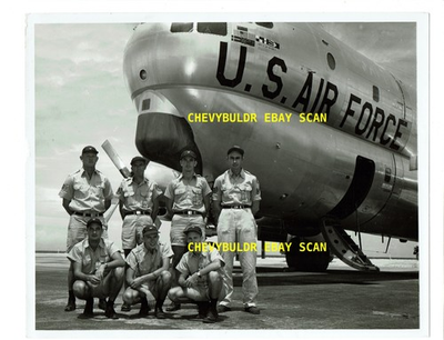 #ad 1950#x27;s USAF Boeing KC 97 Stratotanker Aircraft and Crew Vintage Photograph $13.99