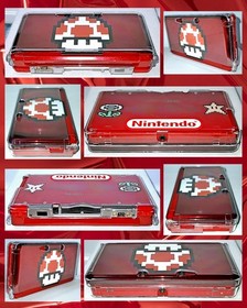 🔥🔴🔥 Nintendo 3DS FLAME RED Console Bundle Mario 3D Land + Captain Toad + Case