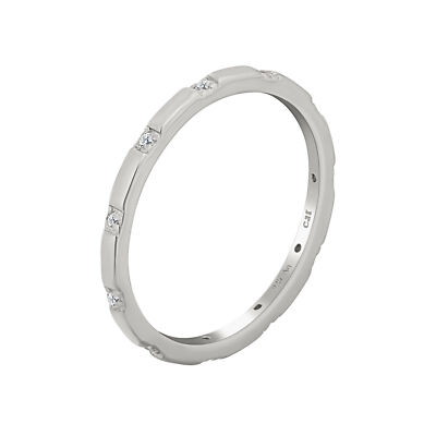 cai Ring 925 Sterling Silber rhodiniert Zirkonia Stacking filigran Damen Neu cai