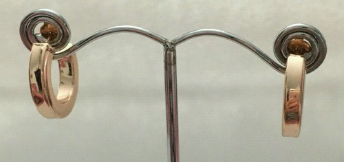 Boucles D'Oreilles Créoles En Acier Doré - Neuves Avec Étiquettes, Fermoir Dormeuse