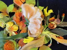 Vtg Millinery Flower Collection 1 1/2-4" Orange Brown Velvet Pansy Yellow H2289