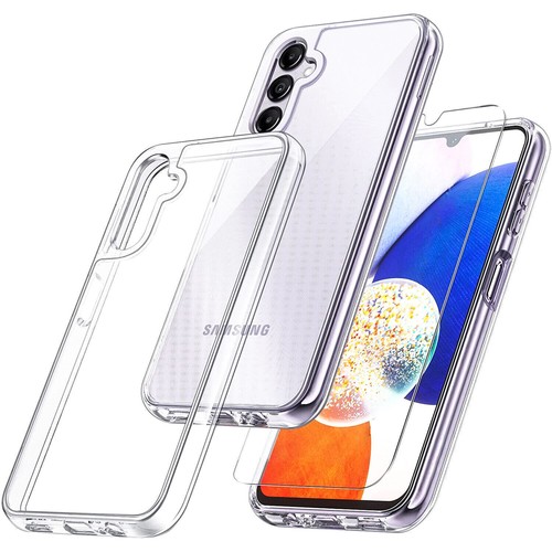For Samsung Galaxy A05 A05S A15 A25 A35 A55 Shockproof Bumper Case + Glass