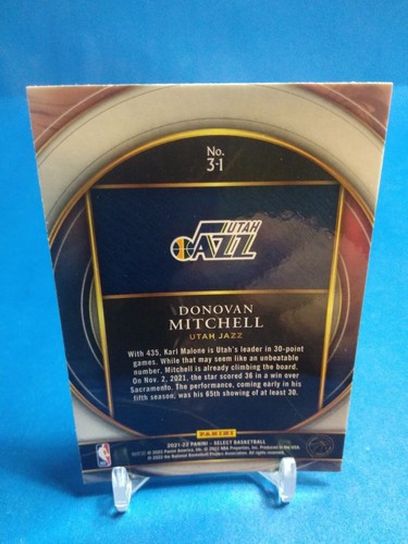 Donovan Mitchell 2021-22 Panini Select Basketball NUMBERS Insert #31 Utah Jazz - Picture 4 of 4