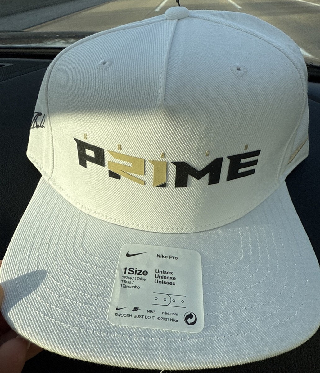 Nike Pro Coach Prime Flatbill Snapback Hat White Adjustable