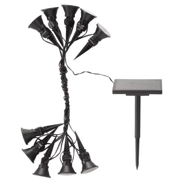 Solar Garden Spot Lights 10pc Set Stake Outdoor LED Lanterns Driveway Light Up - Image 4 of 4