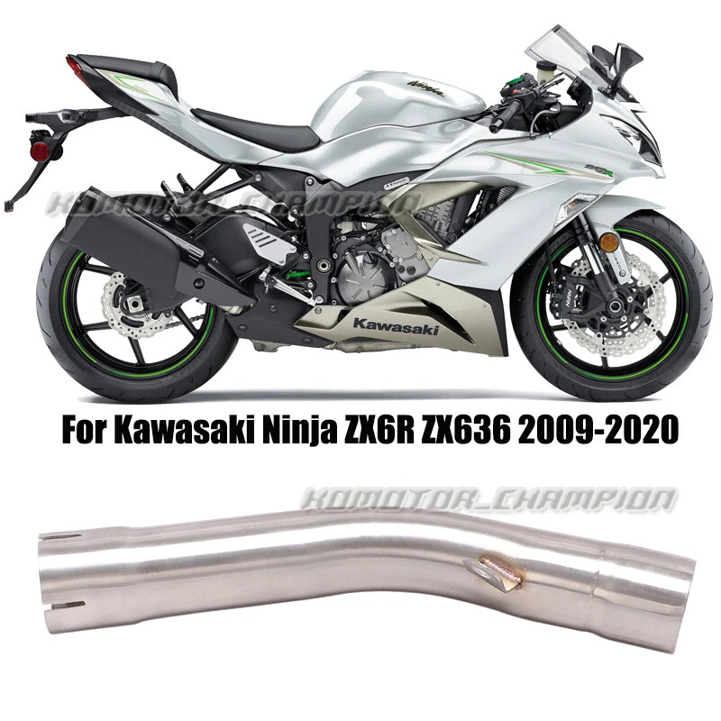 For Kawasaki Ninja ZX6R ZX636 2009 2020 Modified Mid Link Pipe Exhaust Catalyst