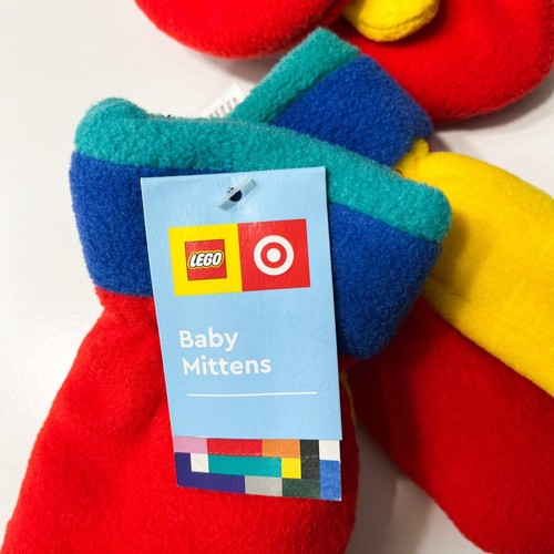 LEGO x Target Baby Color Block Fleece Mittens Sz 12-24 1 Pair Outdoor Winter - Picture 3 of 5