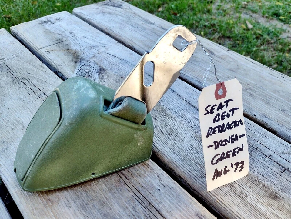 Retractor de cinturón de seguridad GM Cadillac Eldorado de 1970 lado del conductor delantero *VERDE* GC Foto 2 de 4