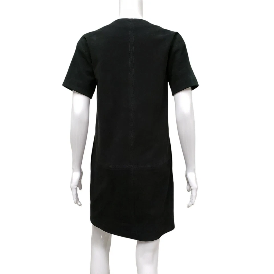 Vestido recto Burberry Brit $1195 para mujer cuero cordero negro gamuza lillith talla 8 Foto 3 de 4