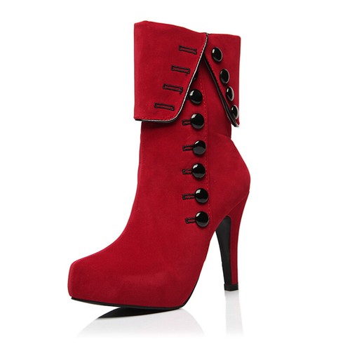 Botas Botines Zapatos de Mujer Tacón Alto De Moda Altos Rojos Elegantes  Casuales | eBay