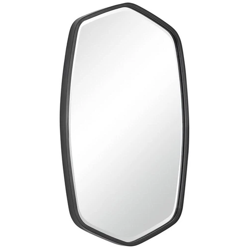 Uttermost Duronia Unique Shape Elegant Curves Iron Metal Mirror in Satin Black - Picture 3 of 8