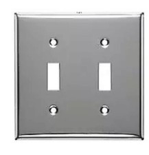 Lot Of 4 Mulberry 97072 2 Gang Satin Stainless Toggle Switch Plates New In PKG