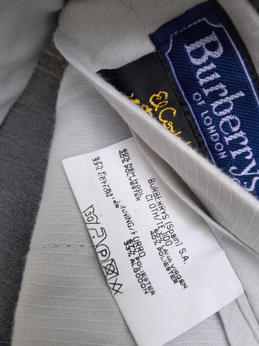 Vintage Burberry Dress Pants Mens 36in Grey Wool Mix Trouser Made Spain EU46 - Picture 11 of 12