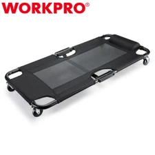 WORKPRO 40" Foldable Mesh Creeper Automotive Creeper w/Headrest & 4 Caster Wheel