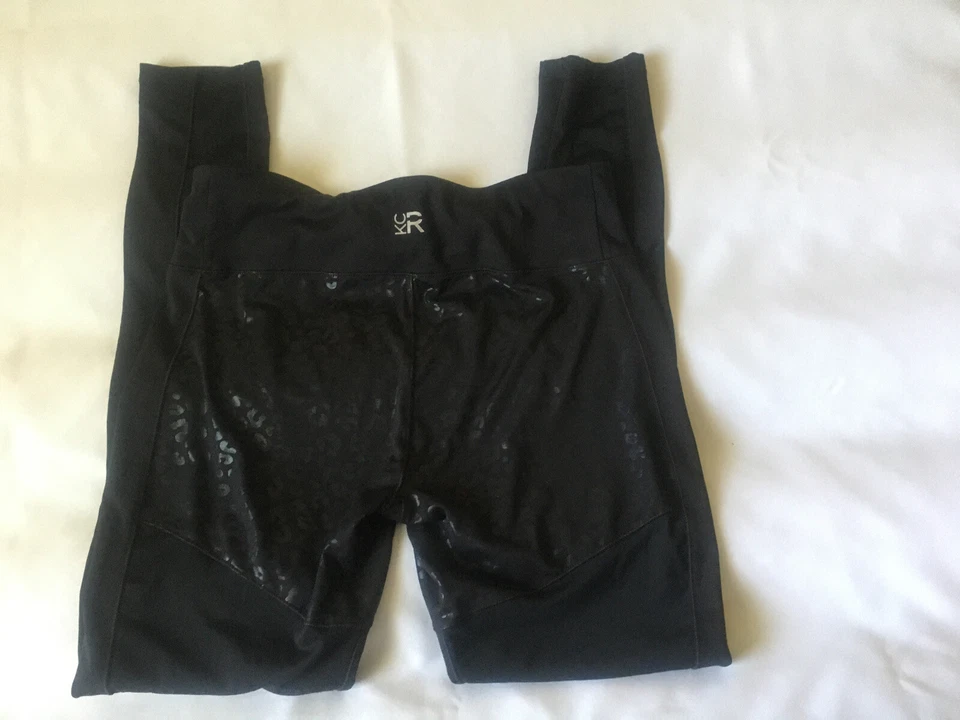 Kenneth Cole Reaction Women's Activewear Black With Mesh Large Running Pants - Image 3 of 4