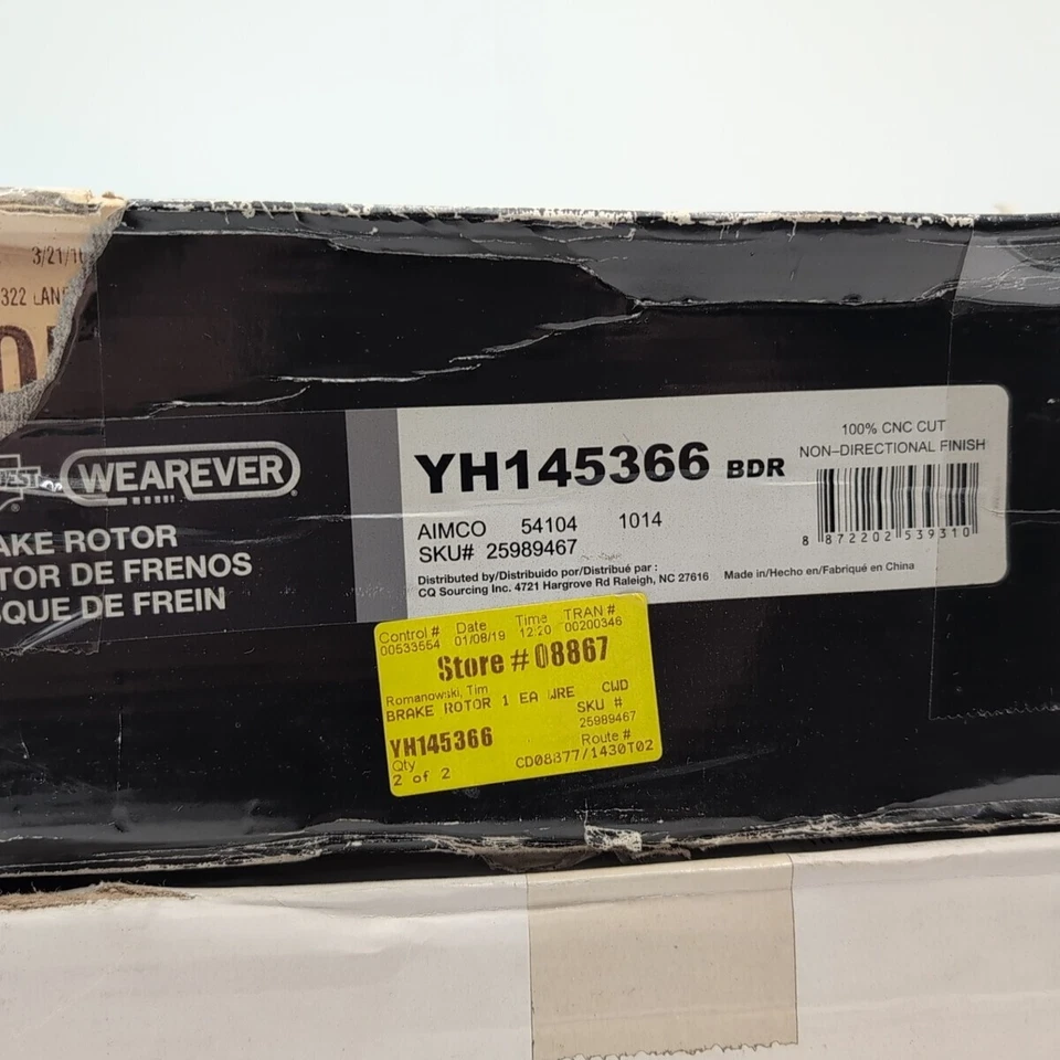 Par de conjunto de rotor e cubo de freio a disco Wearever YH145366 serve para 98-00 Ford Ranger - Imagem 3 de 4