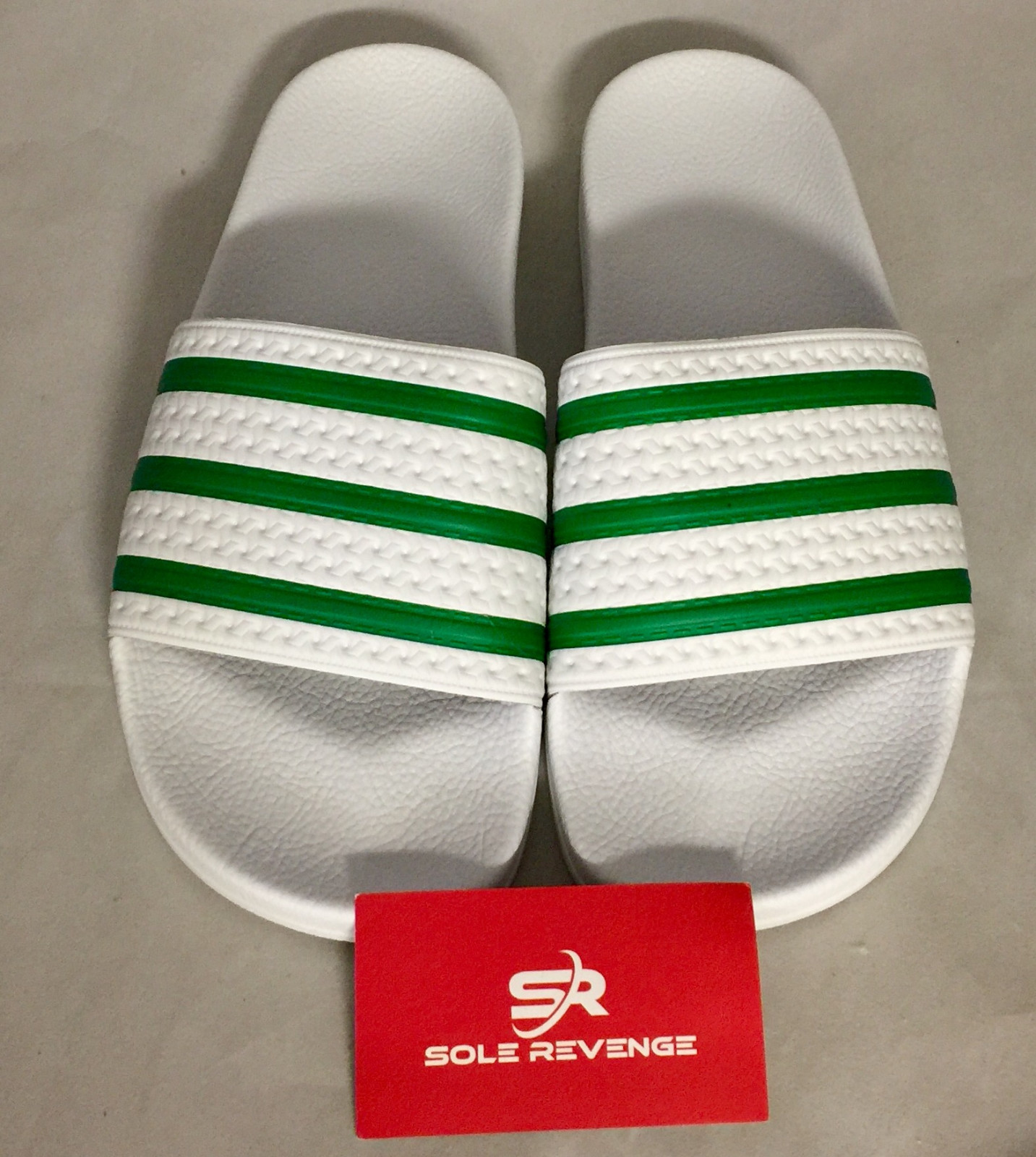 green adidas slippers