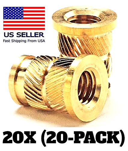 20X EZ-LOK Metric Flanged M6x1.0 Brass Threaded Heat Set Inserts Plastic 3D