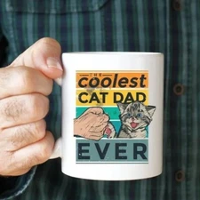 Cat Dad Mug Coolest Cat Lover Father's Day Birthday Gift Coffee Tea Cup