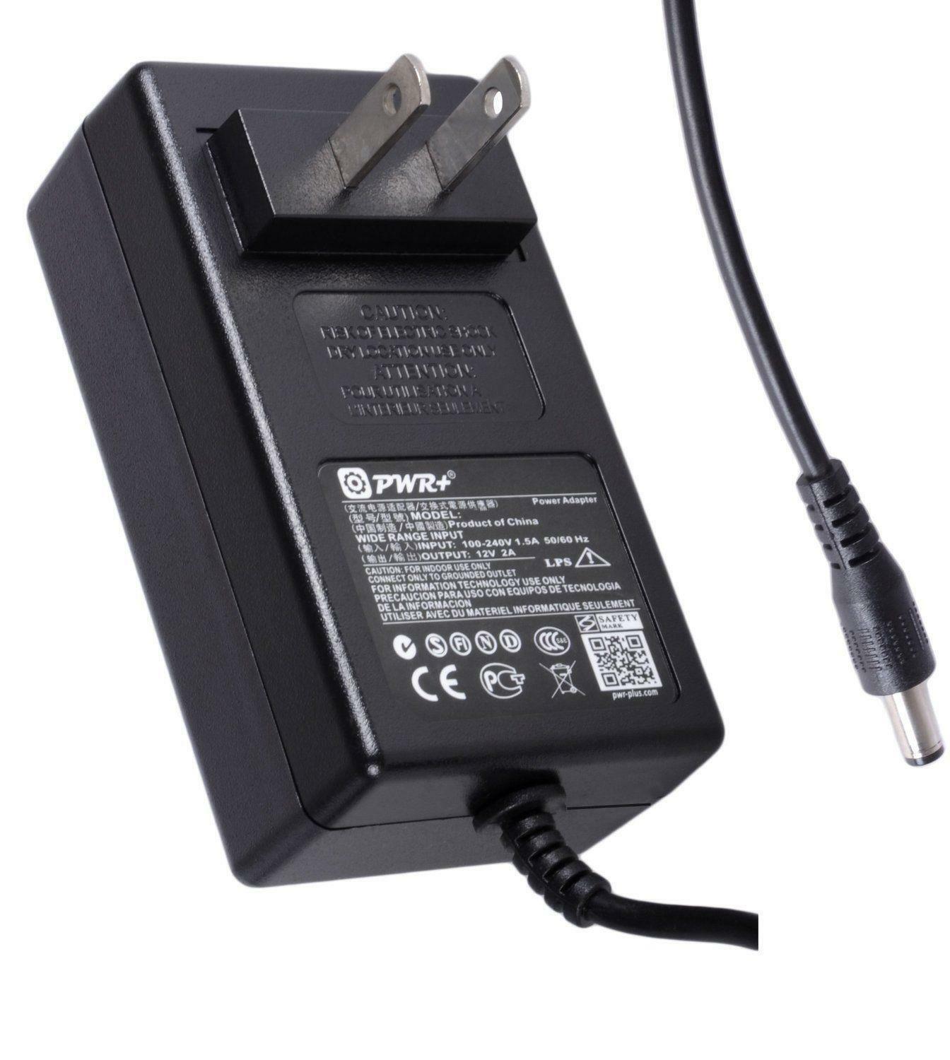 PWR+ hd2 6.5 ft. Cord AC Adapter Power Supply 11-hd2 12V 2A 5.5 x 2.5mm Barrel