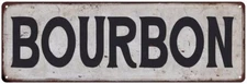 BOURBON Vintage Look Rustic Metal Sign City State 106180041081