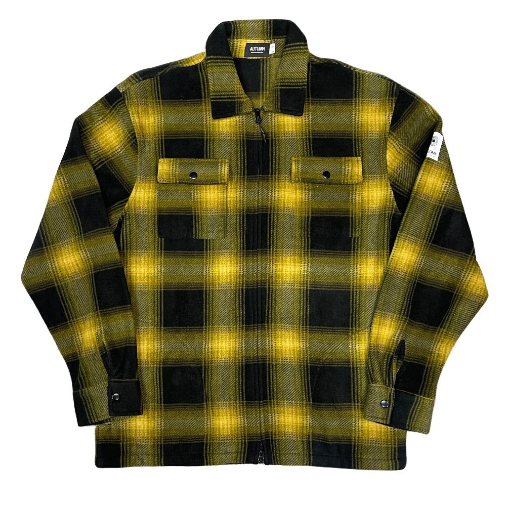Совершенно Новая осенняя рабочая рубашка на молнии из флиса в клетку Shadow Размер L
