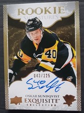 2016-17 UD EXQUISITE OSKAR SUNDQVIST AUTO ROOKIE SIGNATURES SP #/225 STL BLUES