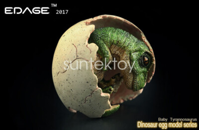 EDAGE Baby Tyrannosautrus w/Egg 2017 Green Color PVC Dinosaur Museum Class New