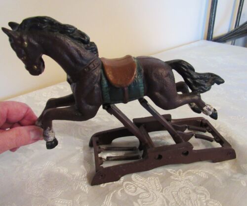 Vintage Gusseisen Sammler Spielzeug Schaukelpferd Figur - Bild 4 von 18