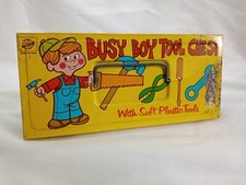 VINTAGE 1950s Ohio Art Busy Boy Tin Tool Chest. Collectible Americana NO TOOLS