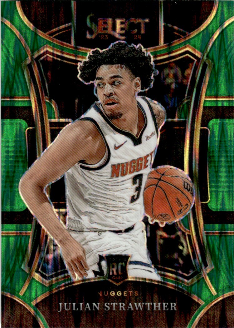 2023-24 Panini Select Green Shock Prizm #318 Julian Strawther RC Denver Nuggets