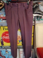 True Vtg Mid-century 1960s 1970s Polyester permanent press Groovy MOD Pants FLAW