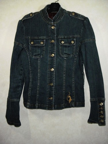 Baby Phat Jean Co. Denim Jacket Women L Blue Long Sleeve-No Belt