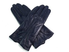 Guanti Neri In Pelle E Cashmere Con Pelliccia - Foto 8