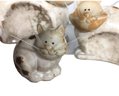 3 ceramic interlocking family of cats kittens 5.5” X 6.5” | eBay