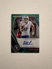 2021 Prizm Draft Picks Autographs Dax Milne Green Prizm Auto RC