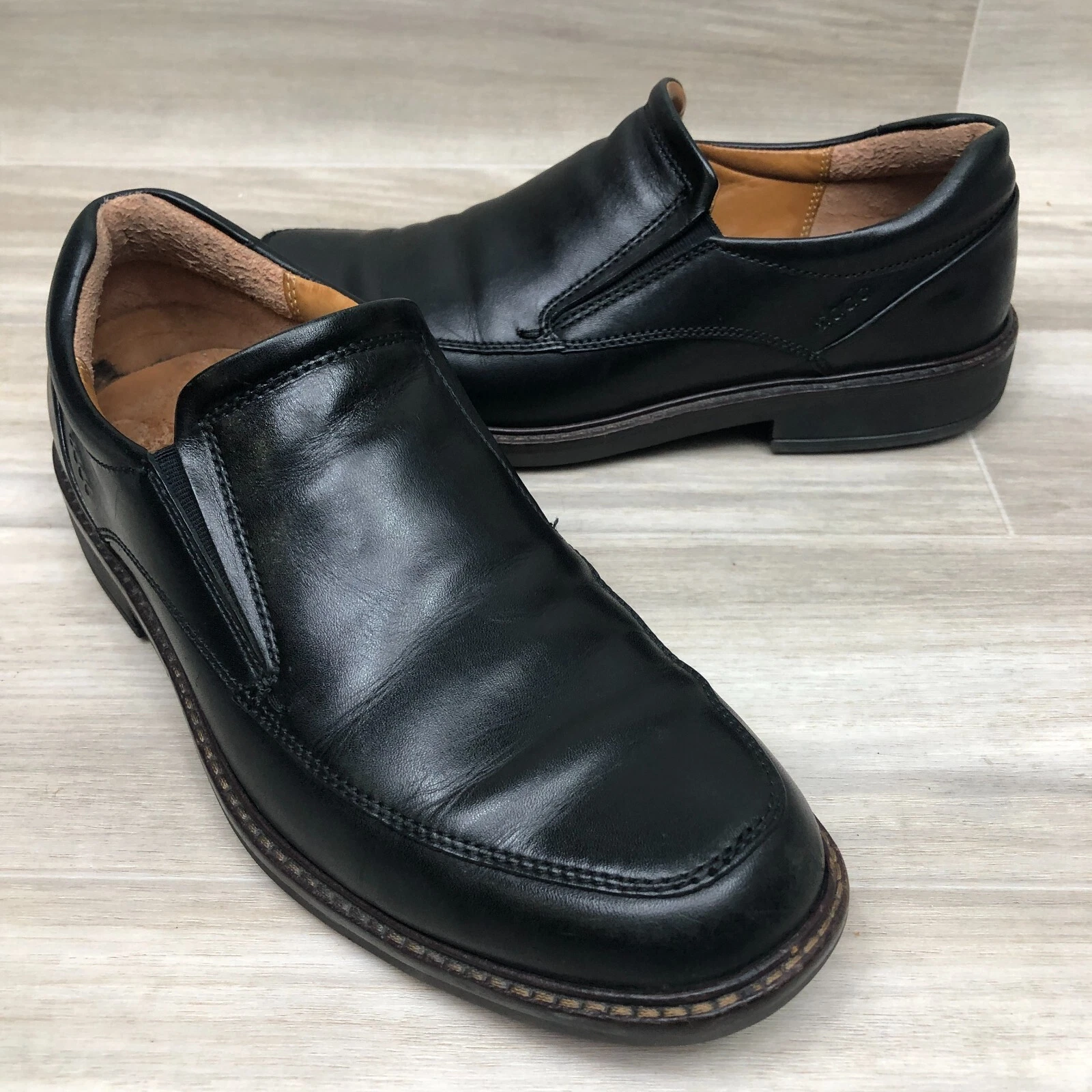 Ecco Shoes mocassini eleganti casual slip on uomo taglia 40 US 7 5 larghezza extra nero