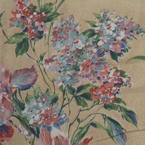 Vintage Interior Fabric Design Chintz Pink, Green, Blue Floral 1987, 6 yds USA!