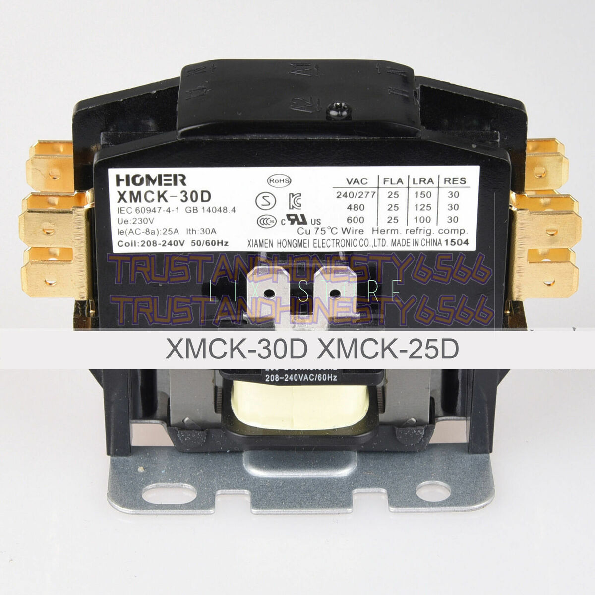 1PC Replacement Single Phase Bus Bar AC Contactor XMCK-30D 1PC Replacement Single Phase Bus Bar AC Contactor XMCK-30D