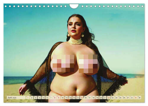 XXL Beach Girls Kalender - Kurvige Frauen am Strand (Wandkalender 2025 DIN A4 qu - Bild 9 von 9