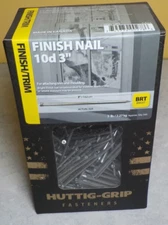 545 pcs Huttig-Grip HGN10F5 Finish Trim Nails 3 in 10d Bright Finish - 5 lb Pac